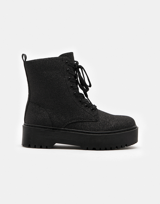 Black Lace Up Boots | TALLY WEiJL