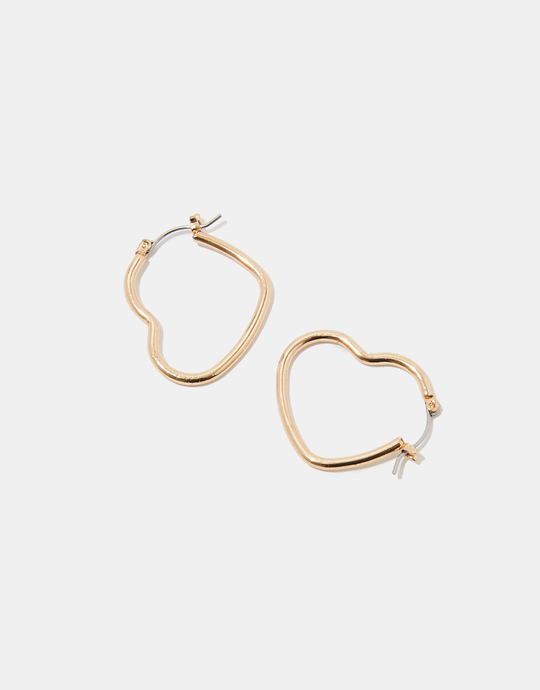 Golden Heart-Shaped Earrings | TALLY WEiJL