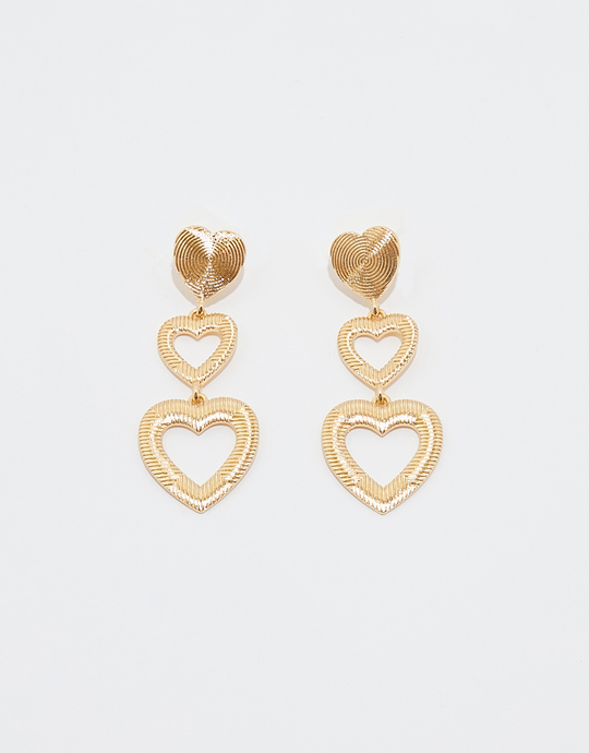 Orecchini pendenti con cuoricini dorati | TALLY WEiJL