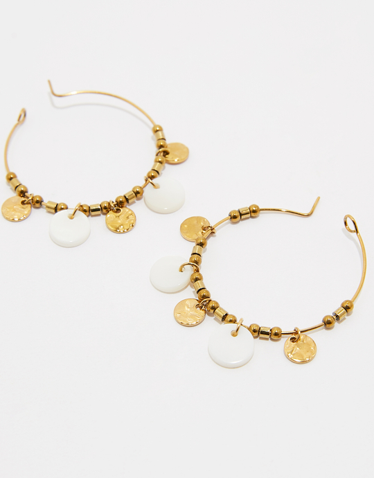 Golden Hoops Earrings with Coins | TALLY WEiJL