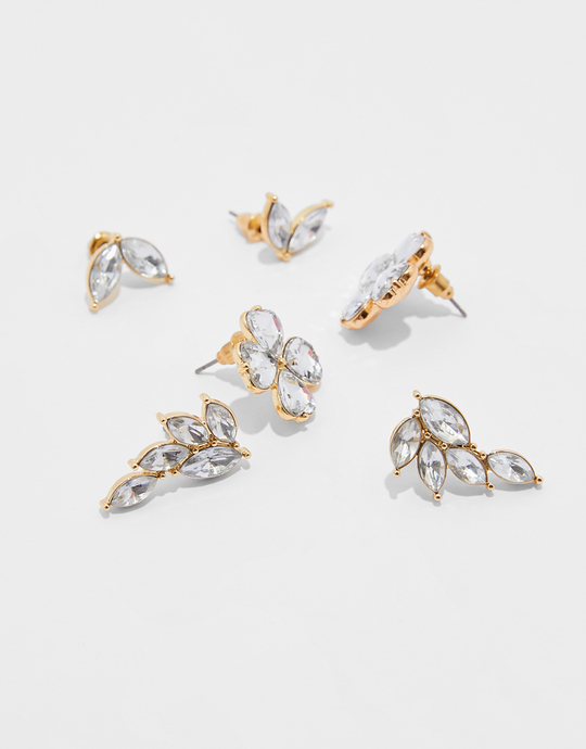 3-er Set goldene Strassohringe | TALLY WEiJL