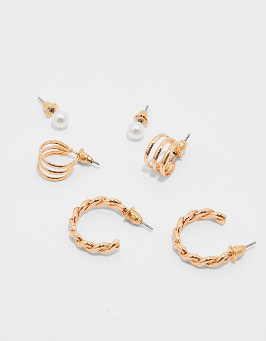 3-er Set goldene Ohrringe | TALLY WEiJL