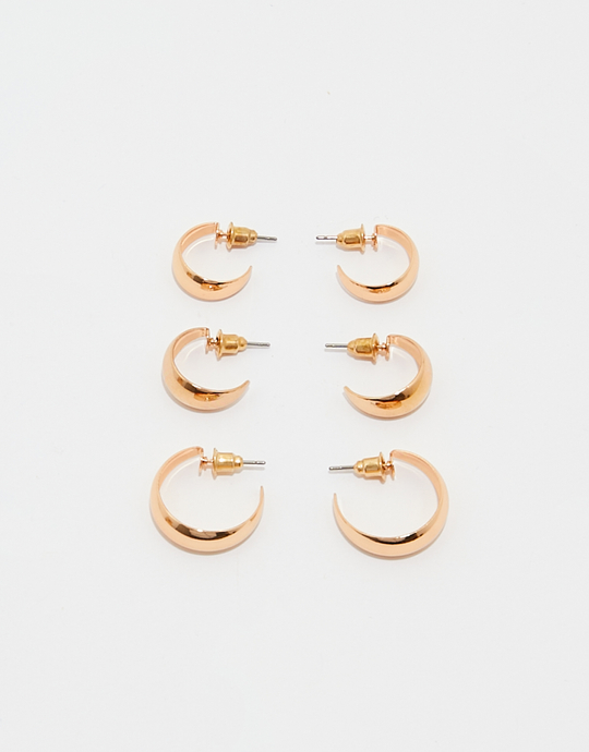 3-er Set goldene Creolen | TALLY WEiJL