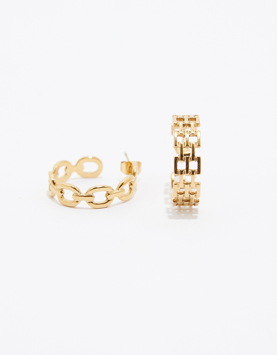 Creolen mit goldener Kette | TALLY WEiJL