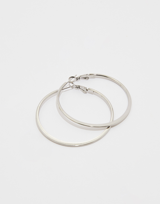 Silver Thin Hoops Earrings | TALLY WEiJL