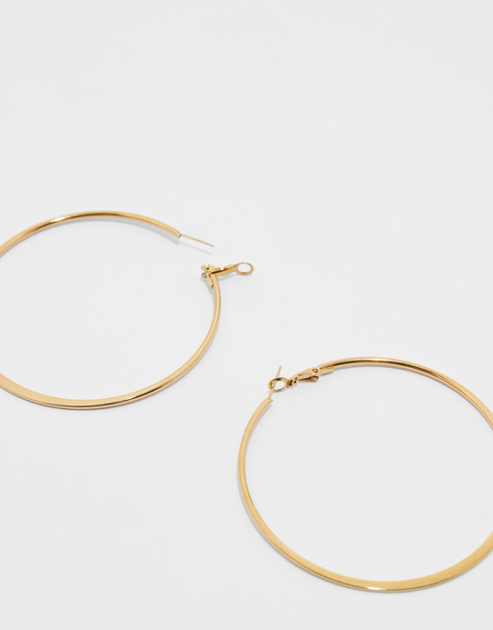 Golden Big Hoops Earrings | TALLY WEiJL