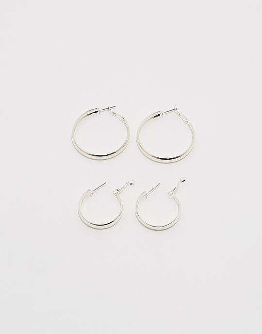 Lot de 2 Paires de Créoles Argentées | TALLY WEiJL