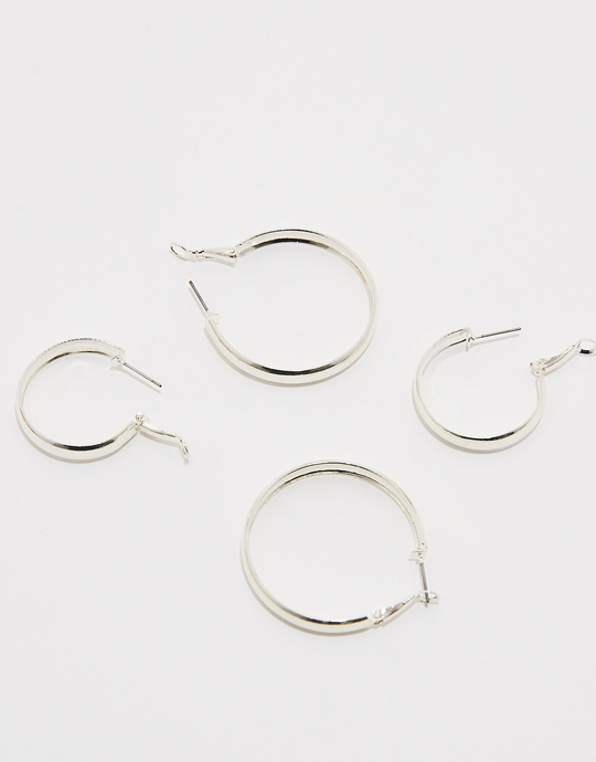 Lot de 2 Paires de Créoles Argentées | TALLY WEiJL