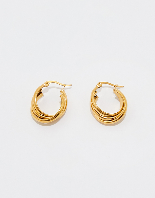 Goldene Creolen im Lagen-Look | TALLY WEiJL