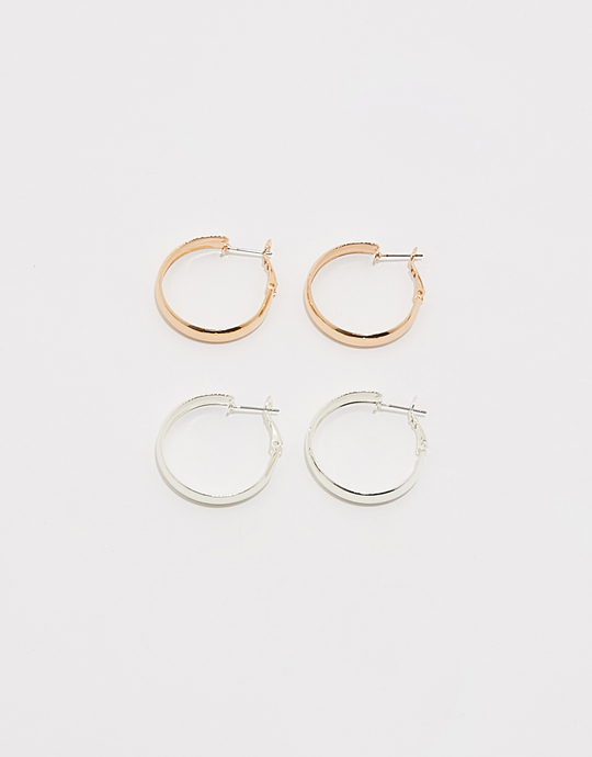 Set of 2 Small Hoops Earrings | TALLY WEiJL