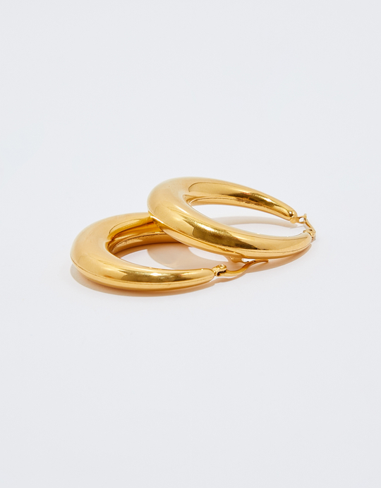 Golden Chuncky Hoops Earrings | TALLY WEiJL