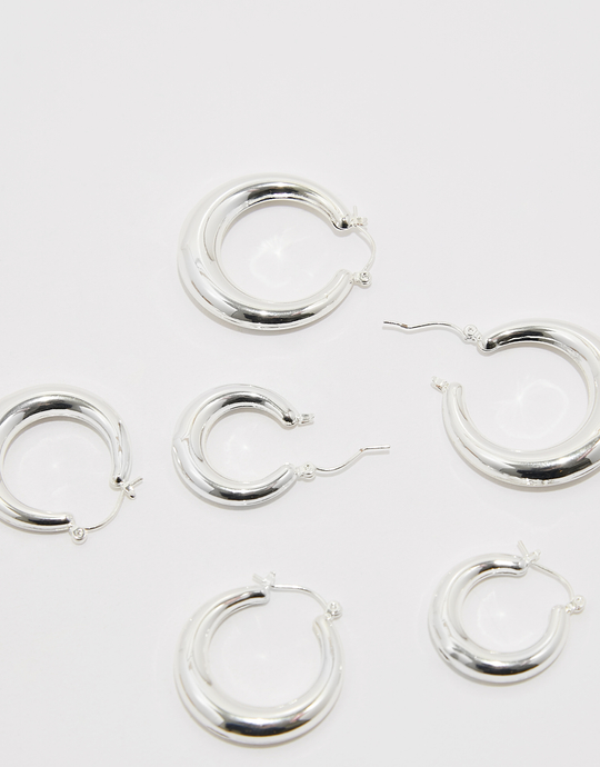 Set of 3 Chunky Hoops Earrings | TALLY WEiJL