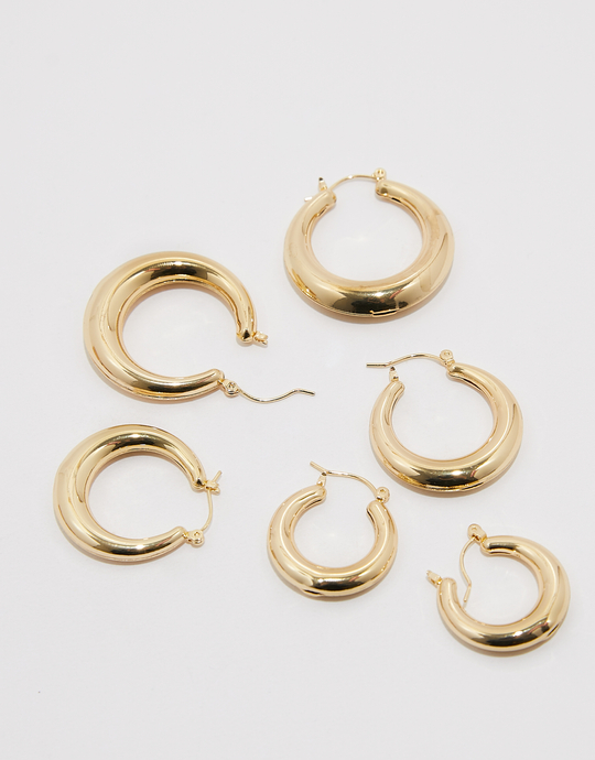 3-er Set chunky Creolen | TALLY WEiJL