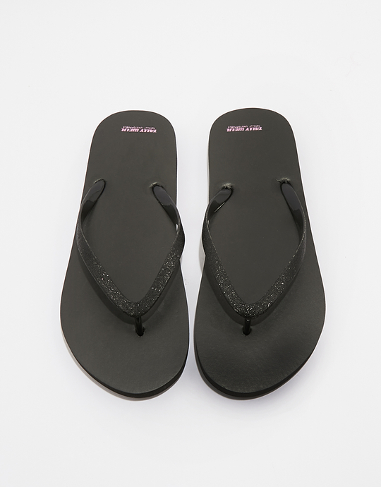 Schwarze Flip Flops mit Glitzer | TALLY WEiJL