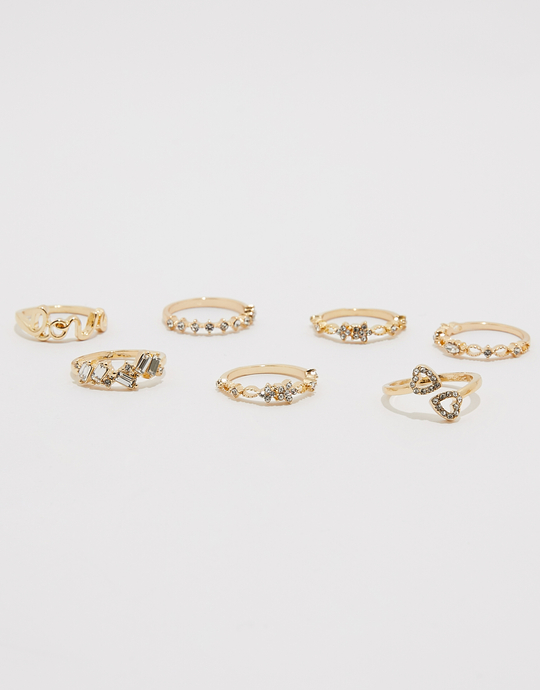 Set di 7 anelli dorati | TALLY WEiJL