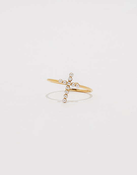 Bague Croix avec Strass | TALLY WEiJL