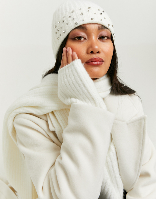 White Knitted Fingerless Gloves | TALLY WEiJL