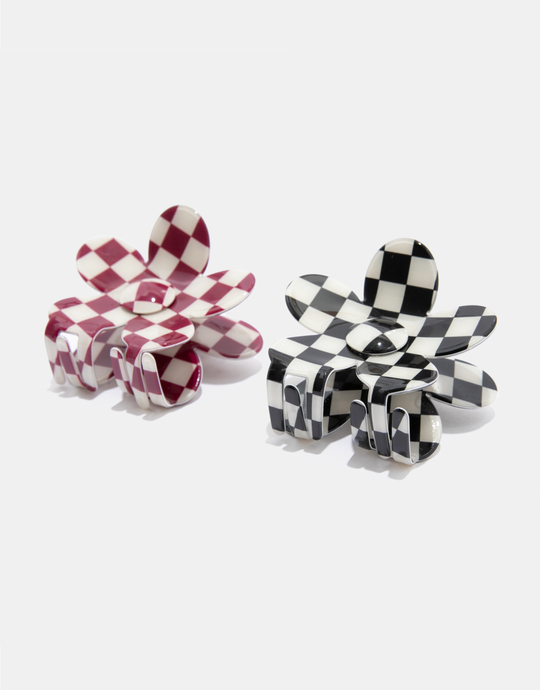 Set mit karierten Blumen-Haarclips | TALLY WEiJL