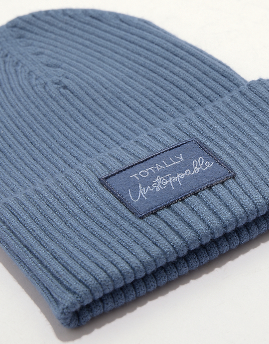 Blue Ribbed Beanie | TALLY WEiJL