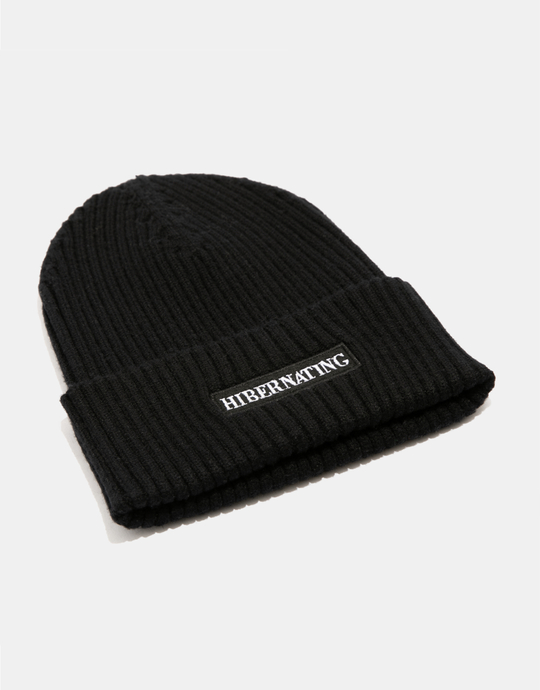 Black Beanie with Text Embroidery | TALLY WEiJL
