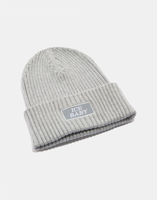 Grey Beanie with Text Embroidery | TALLY WEiJL