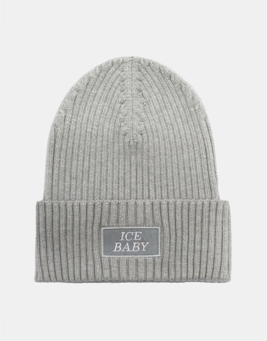 Grey Beanie with Text Embroidery | TALLY WEiJL