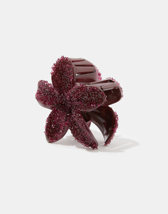 Burgundy Flower Hair Clip | TALLY WEiJL