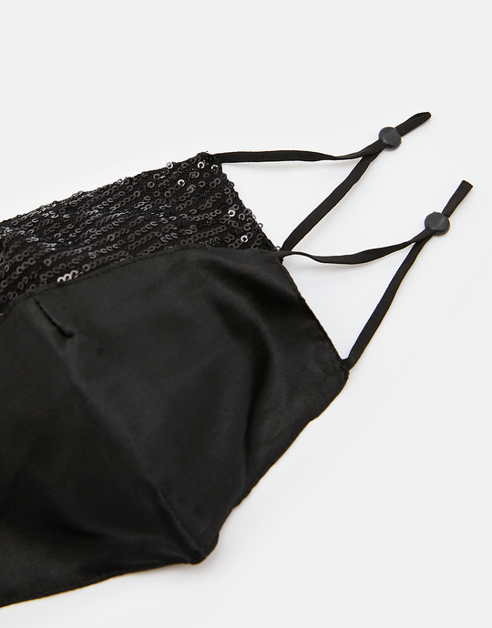 Satynowa maseczka z cekinami 2 sztuki | TALLY WEiJL