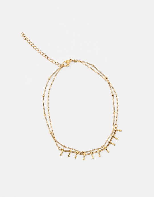 Goldene Fusskette im Lagen-Look | TALLY WEiJL