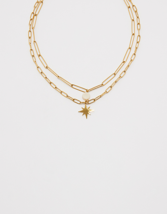 Doppelte goldene Halskette mit Anhänger | TALLY WEiJL