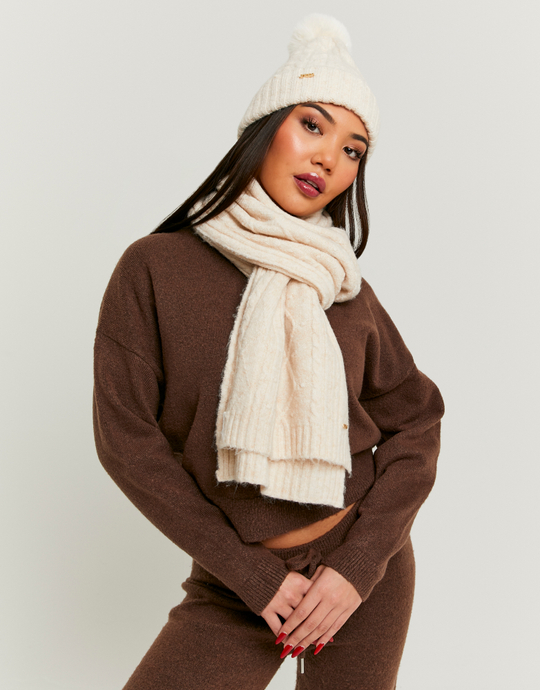 Écharpe Beige en Maille | TALLY WEiJL