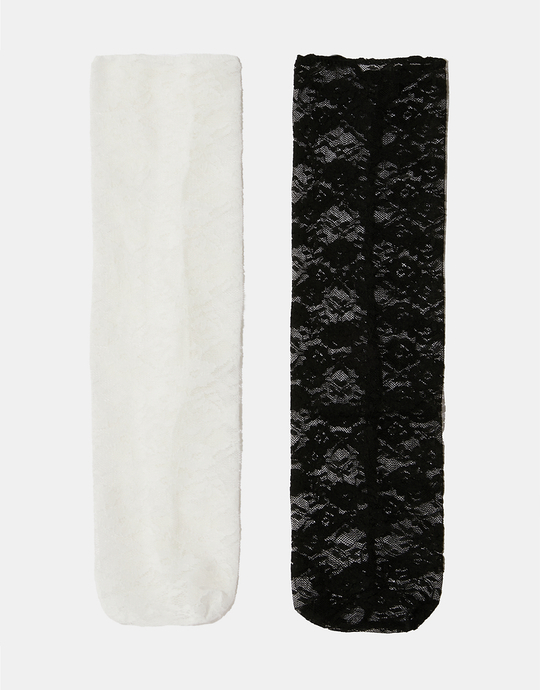 Pack de Chaussettes Duveteuses Noires et Blanches | TALLY WEiJL