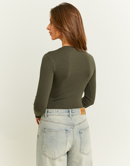 Body à Manches Longues Basique Kaki | TALLY WEiJL