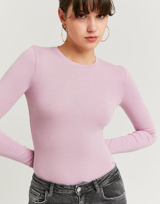 Body à Manches Longues Basique Rose | TALLY WEiJL