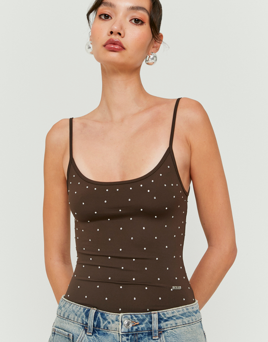 Body Marrone con Strass | TALLY WEiJL