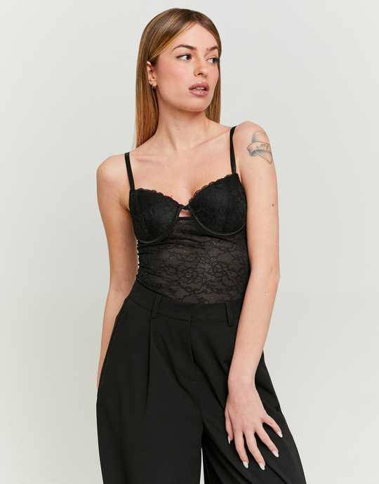 Schwarzer Spitzen Bodysuit | TALLY WEiJL