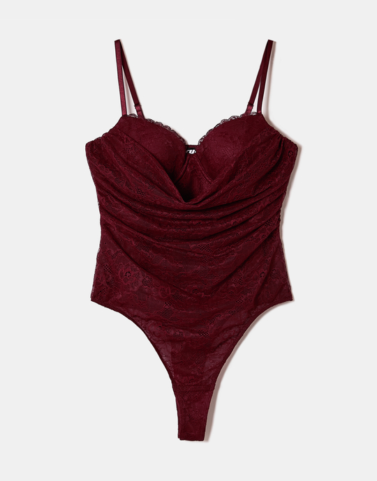 Body en Dentelle Bordeaux | TALLY WEiJL