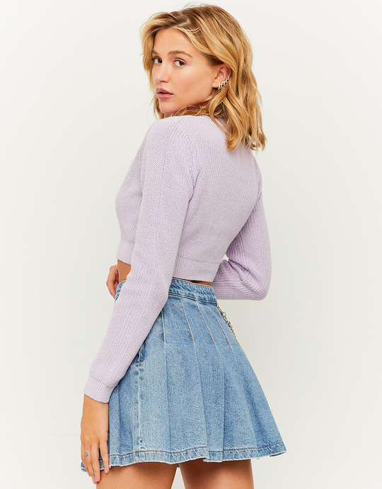 Violetter kurzer geknöpter Cardigan | TALLY WEiJL