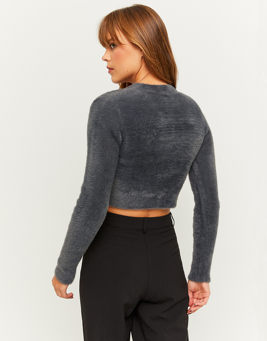 Cardigan court avec boutons en strass Gris | TALLY WEiJL