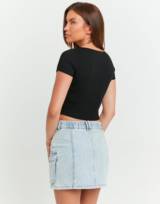 Top in Maglia Nero con Zip | TALLY WEiJL