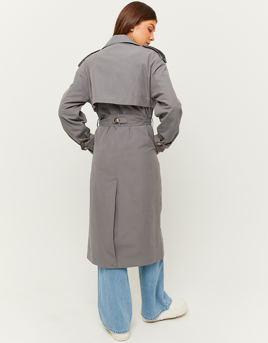 Grey Long Trenchcoat | TALLY WEiJL