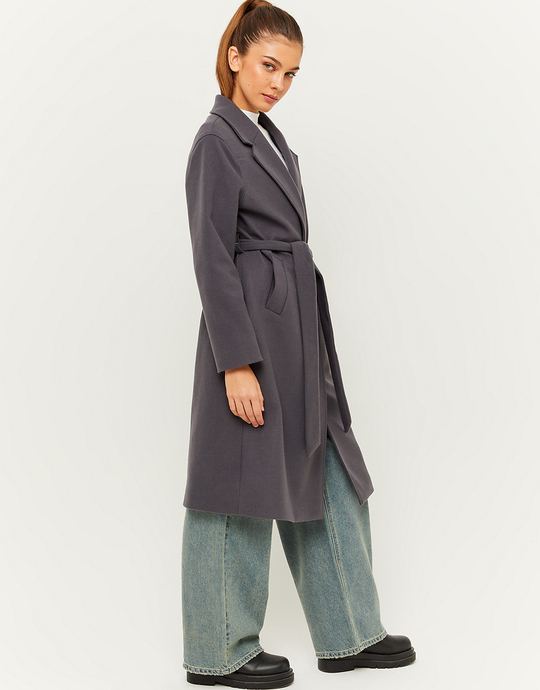 Grey Coat With Belt | TALLY WEiJL