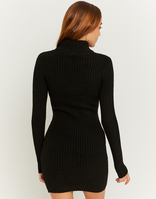 Schwarzes Strick-Minikleid mit Cut-Out-Ausschnitt | TALLY WEiJL