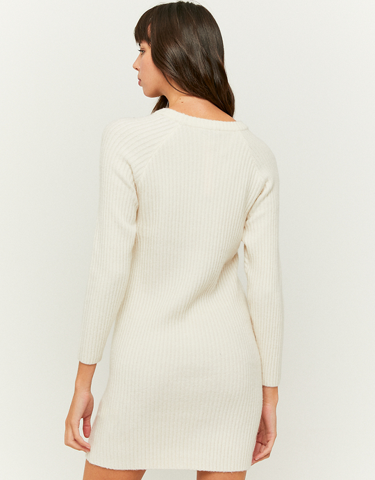 Robe Pull Courte Blanche | TALLY WEiJL