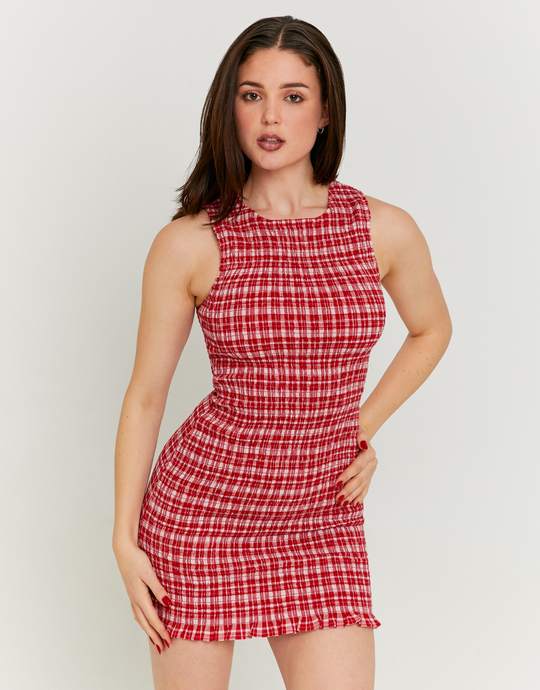Rot- und weisser Kleid mit Vichy-Print | TALLY WEiJL