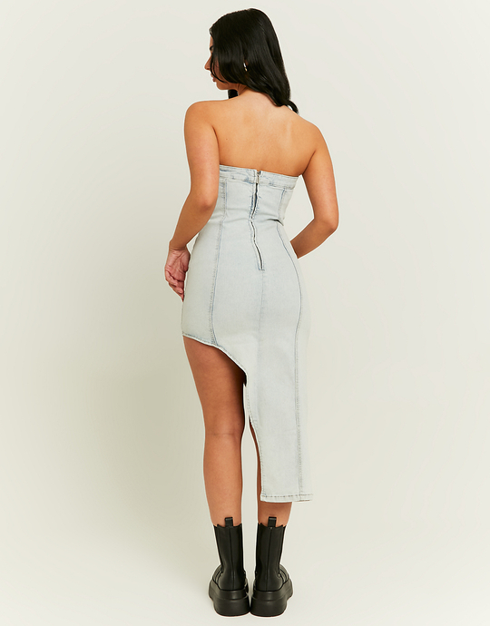 Bleached Denim Dress with Side Slit | TALLY WEiJL