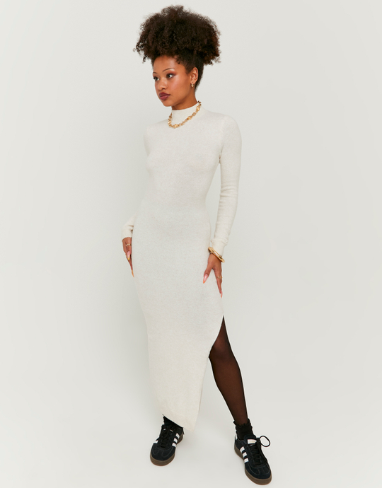 Vestito Lungo in Maglia con Spacco | TALLY WEiJL