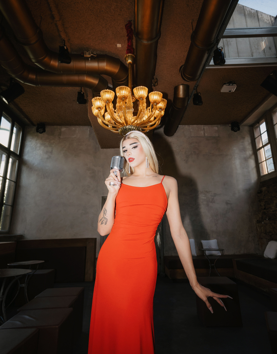 Robe Longue Rouge Dos Nu | TALLY WEiJL