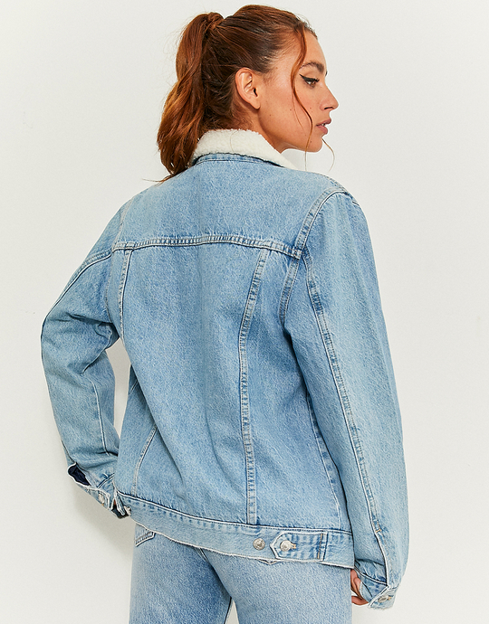 Giacca in Denim con Pelliccia Teddy | TALLY WEiJL