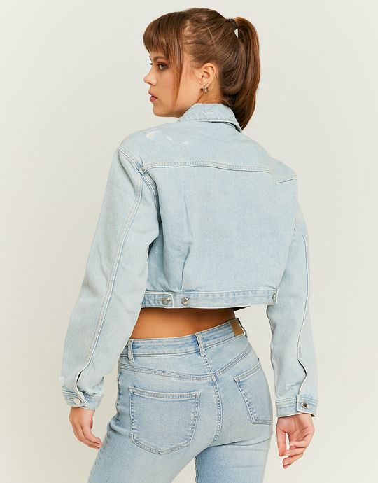 Blue Cropped Denim Jacket | TALLY WEiJL